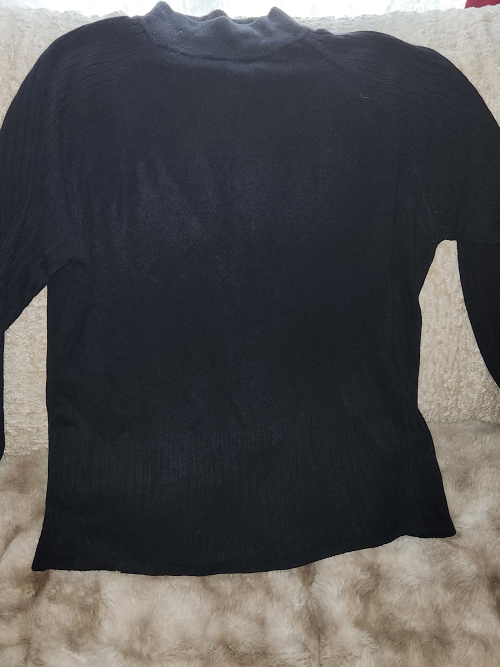 Taylor Black Ribbed Knit Pullover